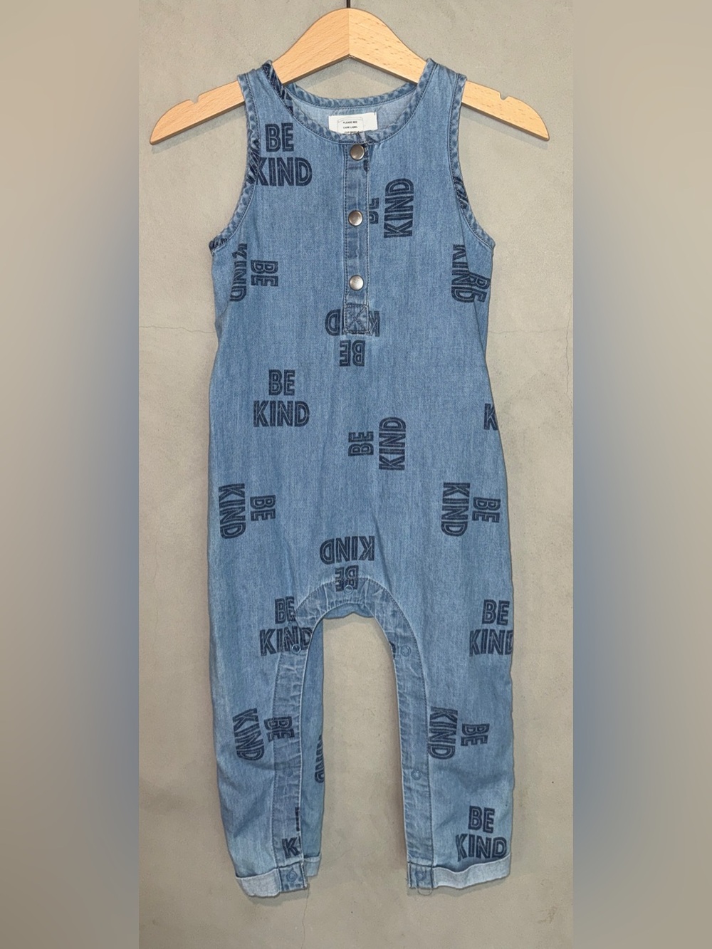 PEEK Be Kind denim chambray sleeveless jumper / romper 18-24 months